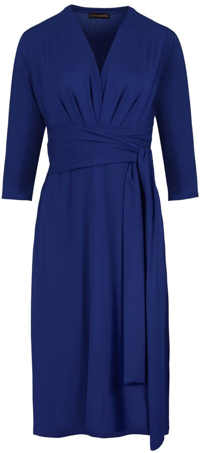 electric blue wrap dress