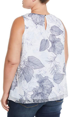 Vince Camuto Plus Etched Island Sleeveless Blouse, Plus Size