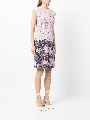 Giorgio Armani Floral Textured Cap-Sleeve Shift Dress