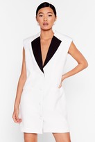Thumbnail for your product : Nasty Gal Womens Leave the Contrast Behind Mini Blazer Dress - White - 10