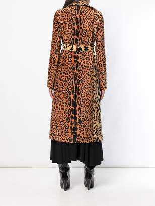 Victoria Beckham leopard print trench coat