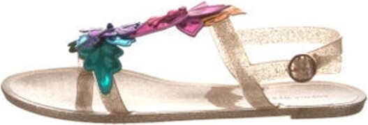 Sophia Webster Rubber Slingback Sandals Neutrals Straps & Buckle Closure at Ankles Includes Box & Dust Bag Designer