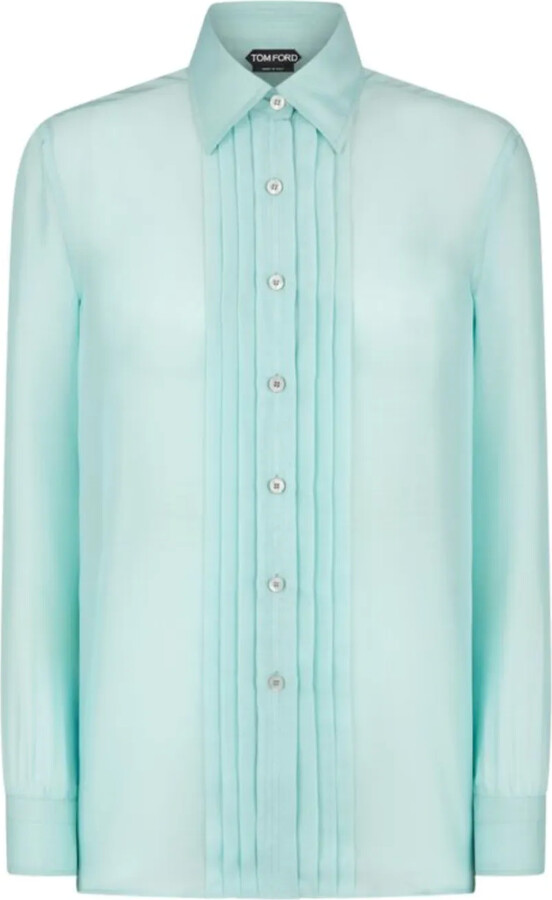 Tom Ford Plissé-Detail Silk Shirt