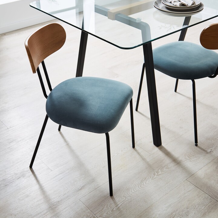 Dunelm Stannis Dining Chair, Velvet Pacific Blue ShopStyle