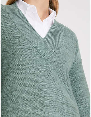 ARJE Formentera V-neck wool and linen-blend jumper