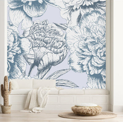 Red Barrel Studio Gray Peonies 10.4' L x 125\