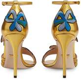 Thumbnail for your product : Gucci Gold Ophelia 110 leather sandals