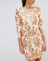 Thumbnail for your product : TFNC Floral Sequin Midi Dress With 3/4 Sleeve