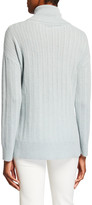 Thumbnail for your product : Neiman Marcus Cashmere Sheer Rib-Stitch Turtleneck Sweater