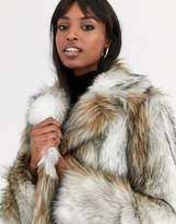 Thumbnail for your product : ASOS DESIGN Tall vintage inspired faux fur coat in brown