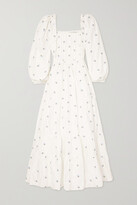 Thumbnail for your product : Lug Von Siga Daphne Tiered Crocheted Lace-trimmed Embroidered Cotton Maxi Dress - White - FR38