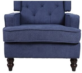 Harriet Bee Coolmore Living Room Comfortable Rocking Chair Accent Chair Navy Fabric