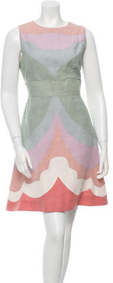 Valentino Linen Color Block Dress