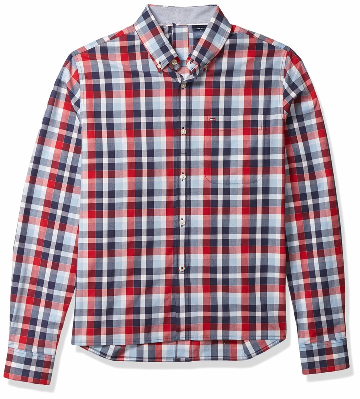 Tommy Hilfiger Men's Adaptive Magnetic Long Sleeve Button Down Shirt ...