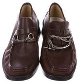Thumbnail for your product : Maison Margiela Leather Chain-Link Loafers