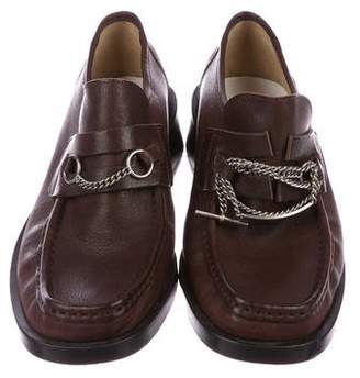 Maison Margiela Leather Chain-Link Loafers