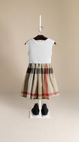 Thumbnail for your product : Burberry Check Skirt Cotton Dress
