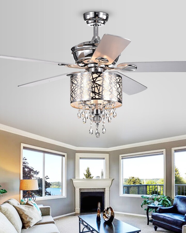 Chrome Tiered Crystal Chandelier, Horchow Crystal Ceiling Fans