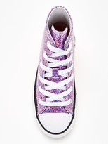 Thumbnail for your product : Converse Chuck Taylor All Star Coated Glitter Junior Ox Trainers Pink