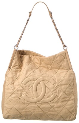 Chanel Camel Quilted Calfskin Leather Kelly Cc Bag (Authentic Pre