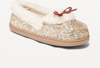 Old Navy Cozy Faux-Fur Lined Glitter Moccasin Slippers for Women - ShopStyle