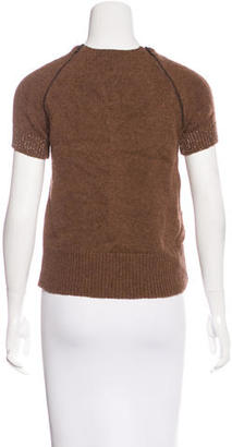 Lanvin Metallic-Trimmed Cashmere Top w/ Tags