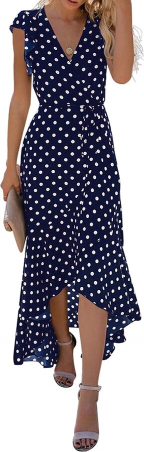 Inshine Women Casual Chiffon Print Split Side Maxi Summer Dresses 