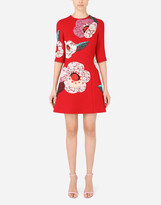 Thumbnail for your product : Dolce & Gabbana Short crepe dress with floral patches
