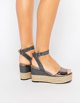 Thumbnail for your product : Head Over Heels By Dune Kalmia Black Wedge Espadrille Sandals