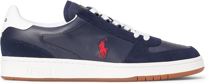 Polo Ralph Lauren Court Leather & Suede Sneaker Sneakers Midnight Blue -  ShopStyle