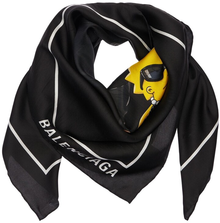 Balenciaga The Simpsons Collection silk scarf - ShopStyle Scarves & Wraps