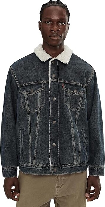 Levi's(r) Mens Relaxed Fit Sherpa Trucker Men's Clothing Night Shadows : LG, Cotton/Denim