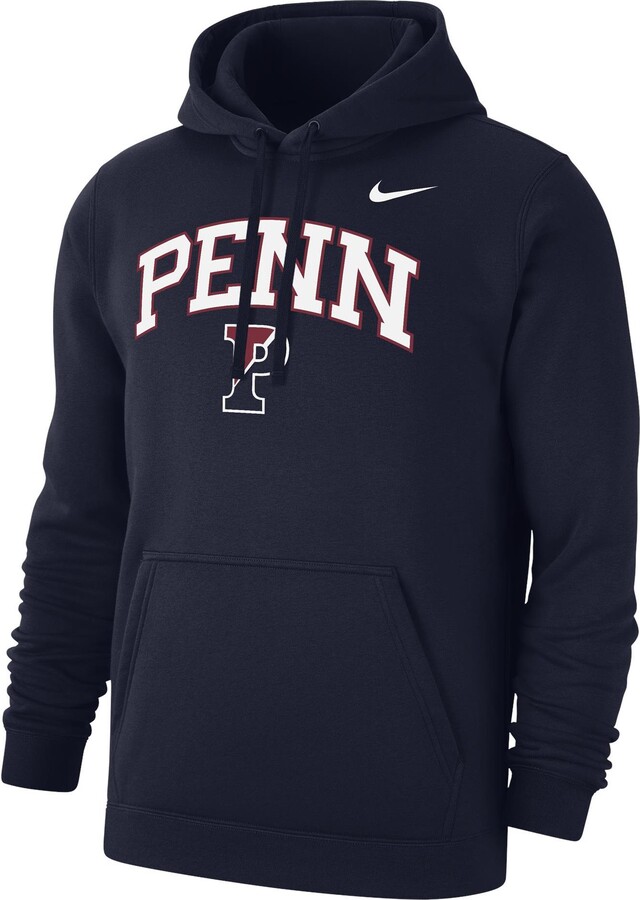 Nike Men's University of Pennsylvania Quakers Navy Club Fleece Arch Logo Pullover Hoodie, Small, Blue