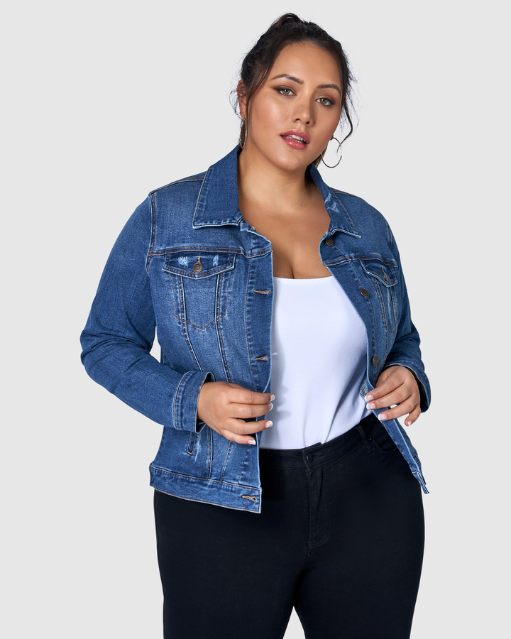 cropped denim jacket size 20