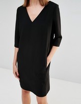 Thumbnail for your product : Selected V Neck Shift Dress with Front Pockets