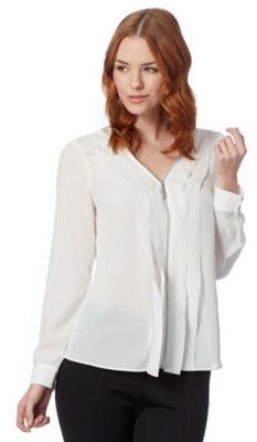 Star by Julien Macdonald Designer ivory zip front blouse