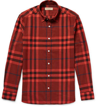 Burberry Checked Cotton-flannel Shirt