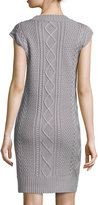 Thumbnail for your product : Love Moschino Beaded Cable-Knit Sweaterdress, Medium Gray