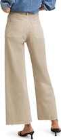 Thumbnail for your product : MANGO High Waist Raw Hem Wide Leg Jeans
