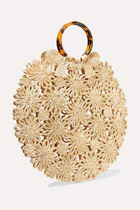 Kayu Net Sustain Hollie Resin And Crocheted Straw Tote - Beige