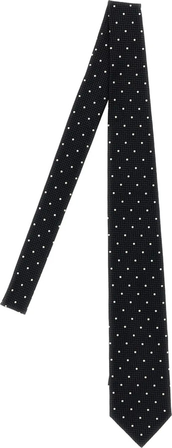 Brioni Polka Dot-Pattern Jacquard Tie
