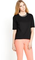 Thumbnail for your product : Love Label Jacquard Boxy Top with Necklace