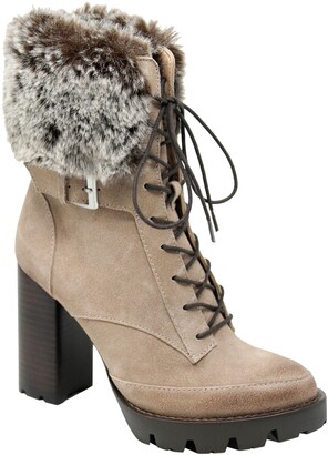 Charles David Gutsy Lace-Up Boot with Faux Fur Cuff