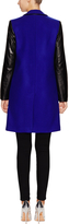 Thumbnail for your product : Milly Wool Leather Sleeve Coat