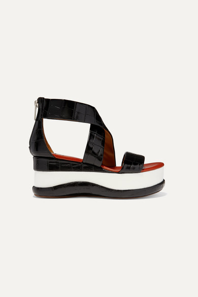 chloe croc sandals