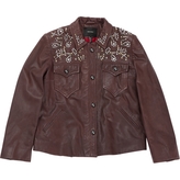 Thumbnail for your product : Isabel Marant Burgundy Leather Biker jacket