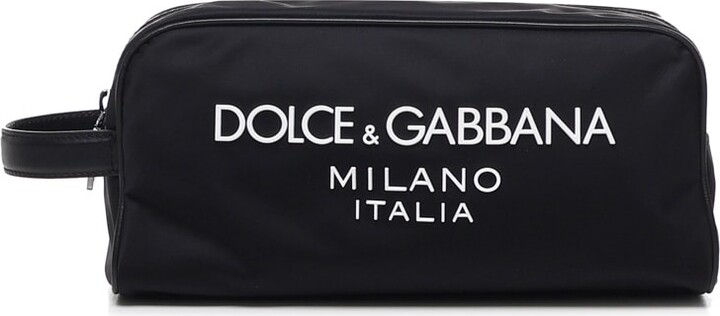Dolce & Gabbana Necessaire In Nylon With Rubberized Logo