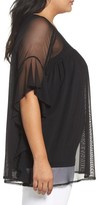Thumbnail for your product : Sejour Plus Size Women's Ruffle Mesh Top