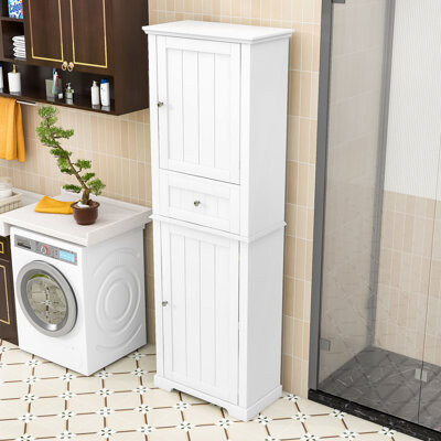 Lark Manor Luxurious Wood Bathroom Storage Cabinet with Adjustable Shelves