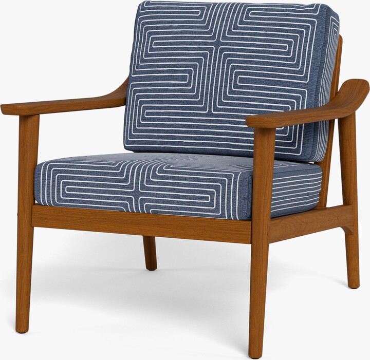 Ruggable Scandinavian Lounge Chair Jonathan Adler Labyrinth Lapis Blue